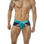 PPÜ Turquoise-Azul/Black Heart-Pattern Cut-Out Brief