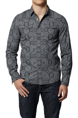 VintageRed Ink-Print India L/S Button-Up thumbnail 1