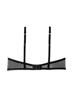 Christian Lacroix Black Carnation Satin Imprimer Balconette Bra thumbnail 3