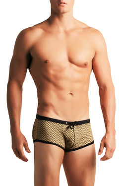 2EROS Yellow Zig Zags & Logos Swim Trunk thumbnail 2