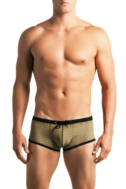 2EROS Yellow Zig Zags & Logos Swim Trunk thumbnail 1
