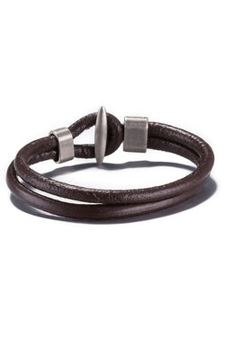 Brown Leather Infinity Bracelet thumbnail 1