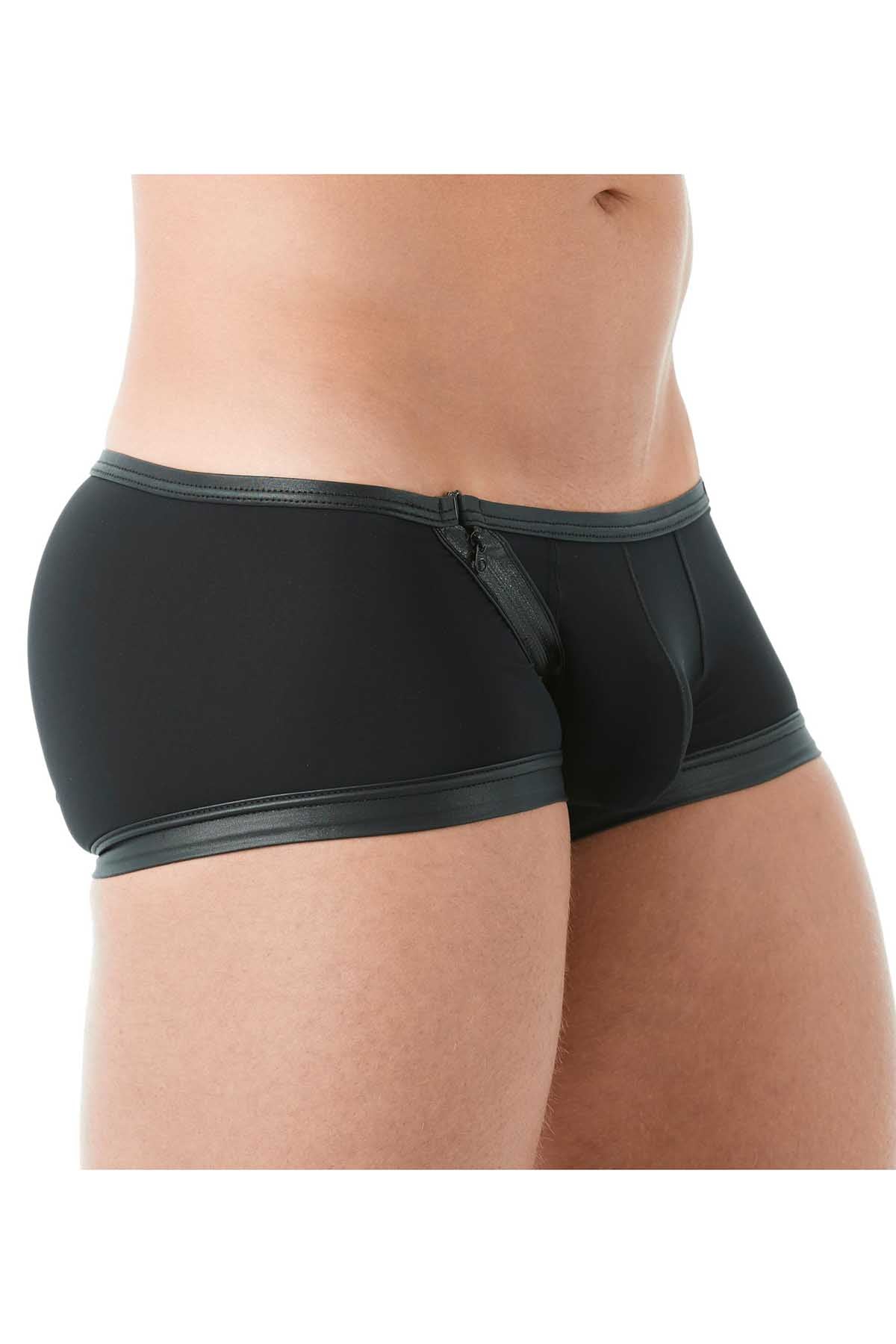 Gregg Homme Black Break-In Zipper Mesh Boxer Trunk