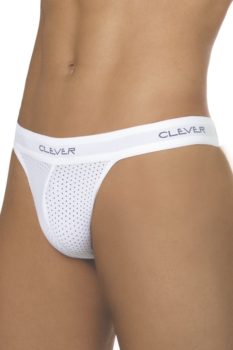 Clever White Mesh Thong