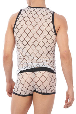 Gregg Homme White Wired Mesh Tank Top thumbnail 4