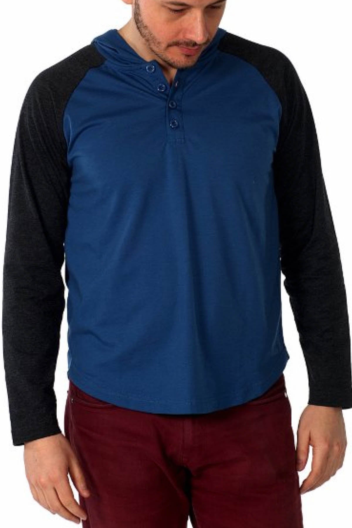 Filthy Etiquette Blue Casey Henley Hoodie
