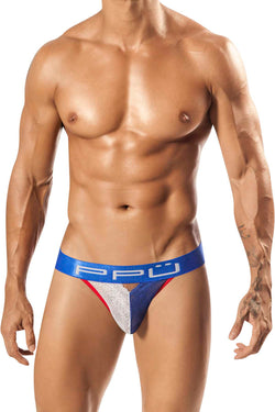 PPU Blue & White Champs Jockstrap thumbnail 1