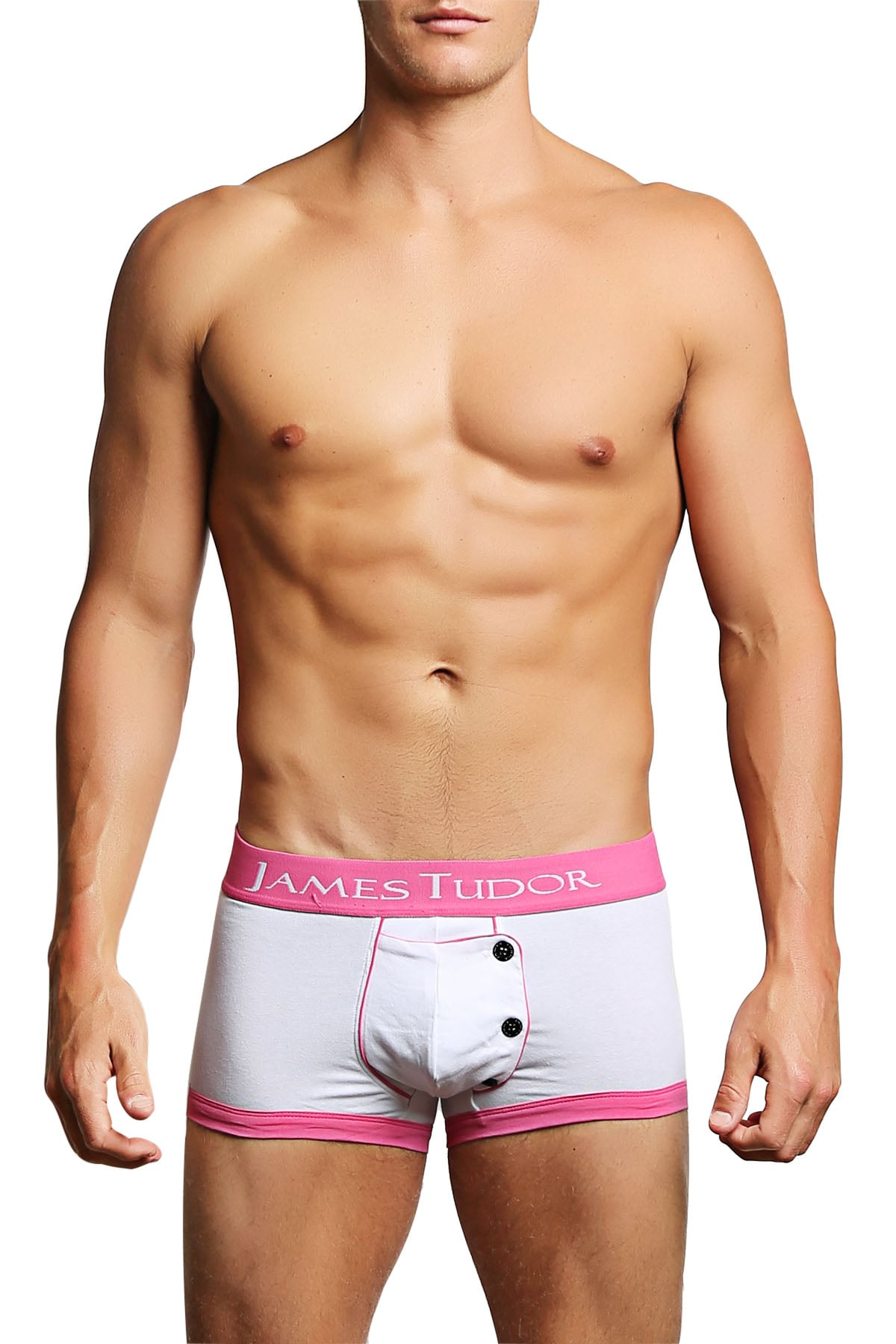 James Tudor White & Pink Boxer Brief