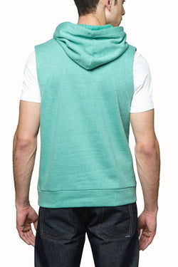 Zutoq Green Zasted Sleeveless Hoodie thumbnail 3