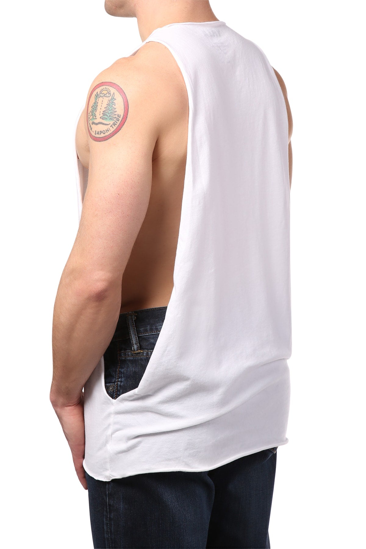 Y.M.L.A. White Split Muscle Tank