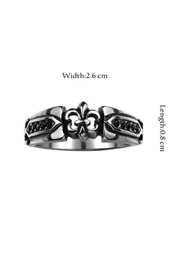 Gomaya Retro Silver Fleur Stainless Steel Ring thumbnail 3