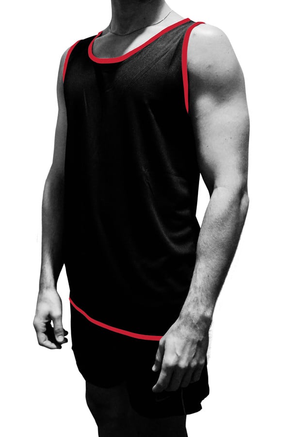 Project 7 Red Stud Cut Tank Top