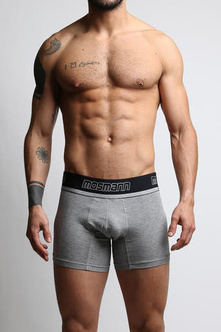 2-Pack Mosmann Heather Grey & Orange Plaid Boxer Briefs