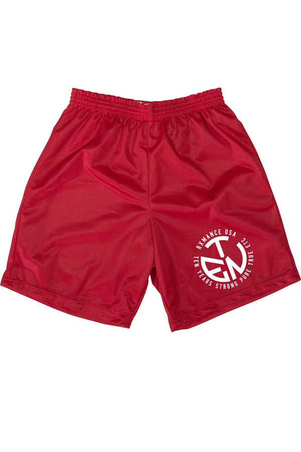 Rxmance Fire Red Circle Ten Mesh Short