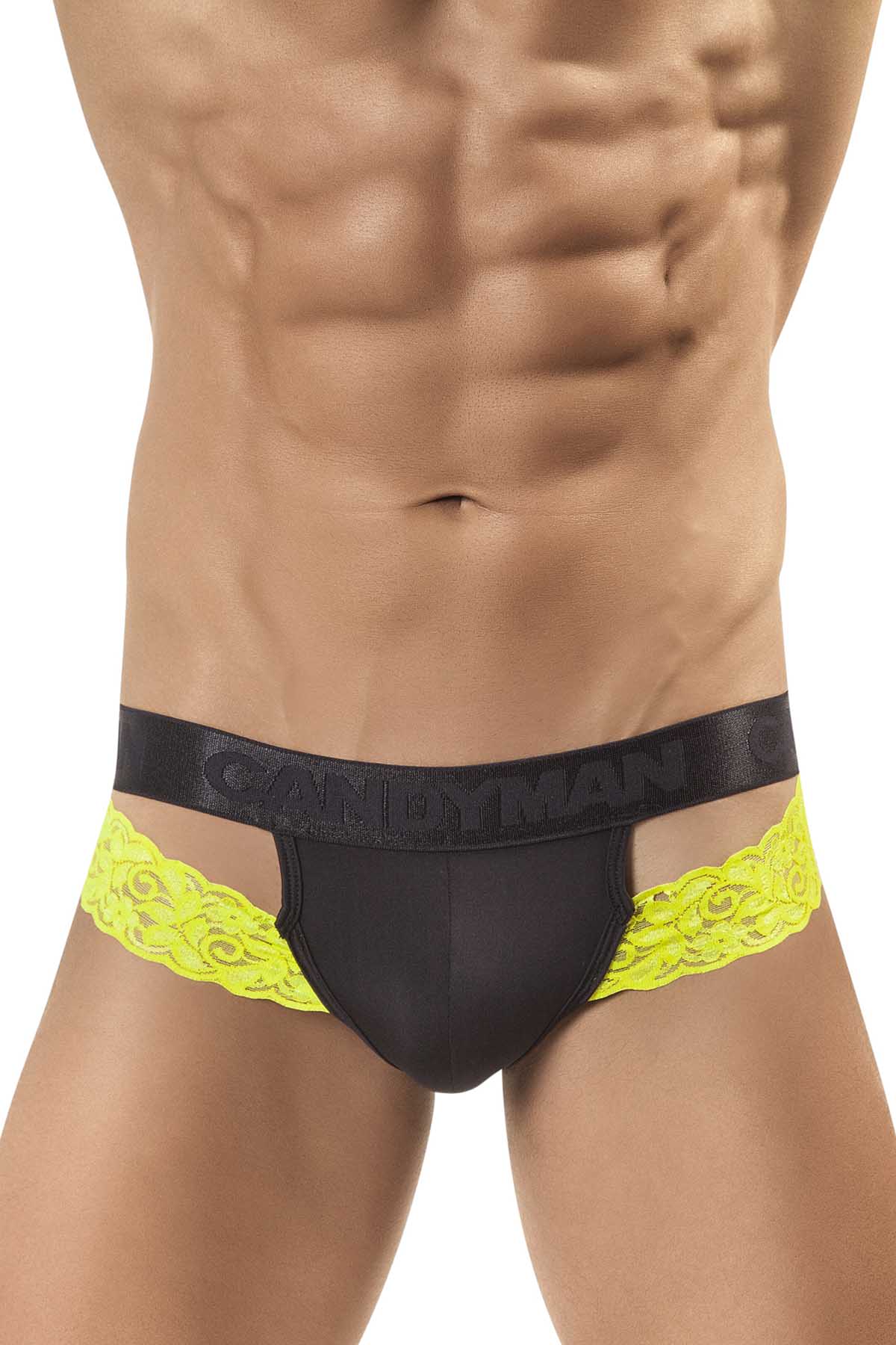 Candyman Yellow Lace Jock Thong