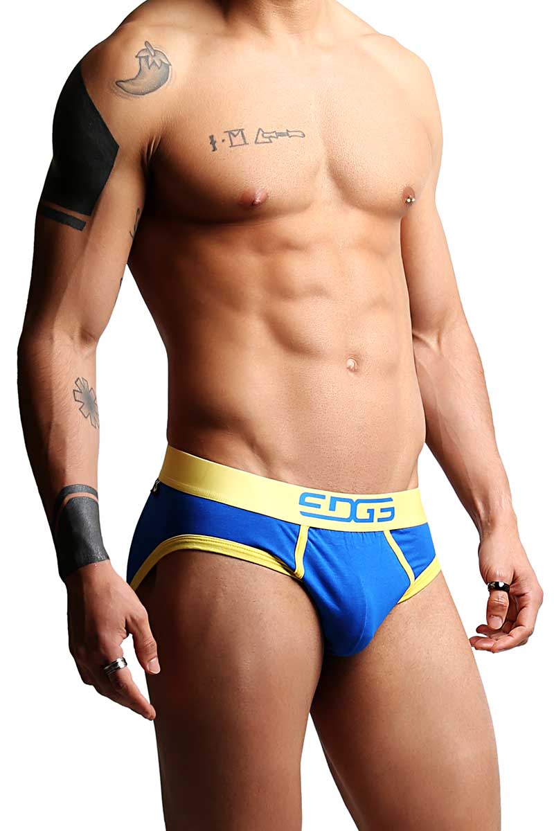 Edge Blue & Yellow Fitted Brief