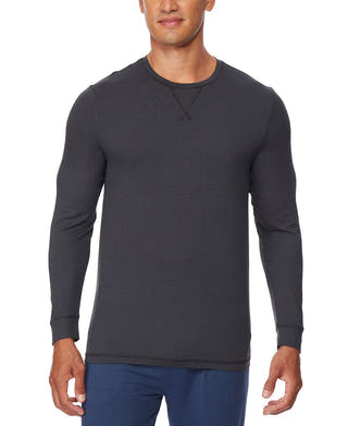 32 Degrees Ultra Lux Long-sleeve Sleep T-shirt Jet Black
