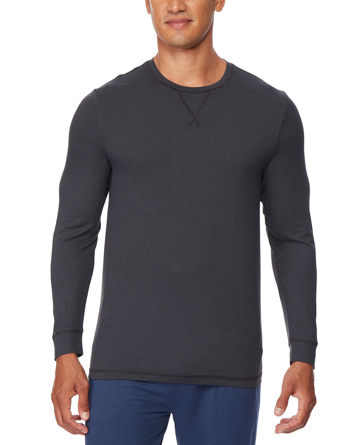 32 Degrees Ultra Lux Long-sleeve Sleep T-shirt Jet Black