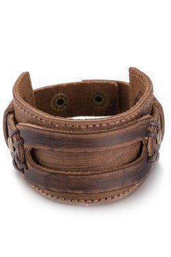 Brown Leather Wristband thumbnail 1