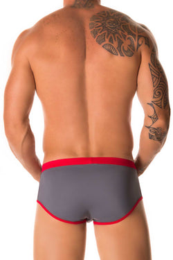 Jor Grey & Red Sport Swimwear Brief thumbnail 2