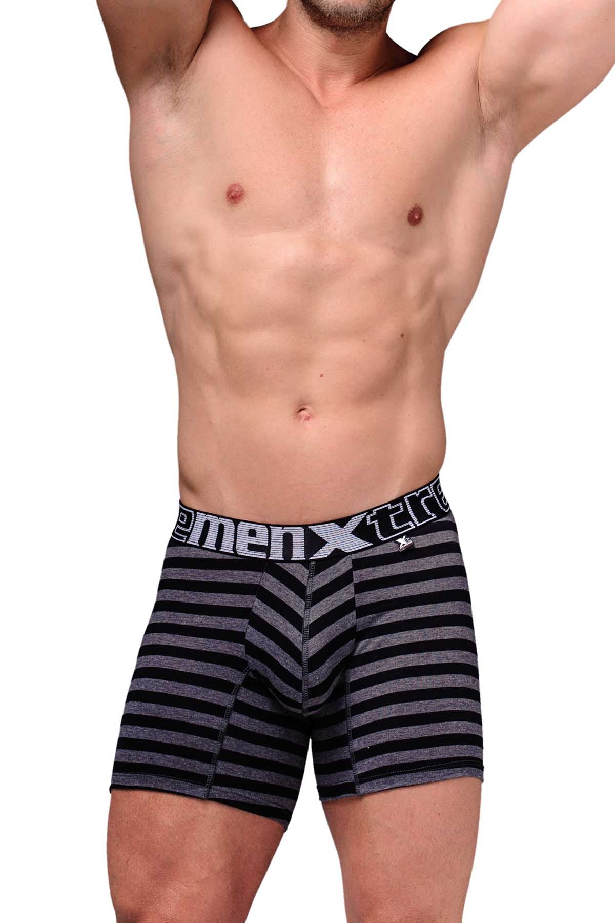 Xtremen Black Large Stripes Boxer Brief