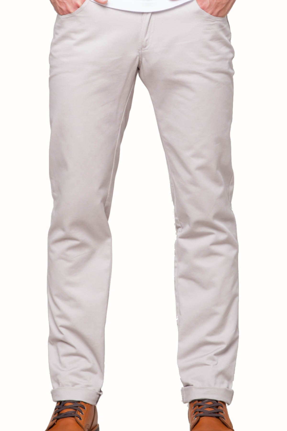 Something Strong Light Grey Straight Leg 5-pocket Pant