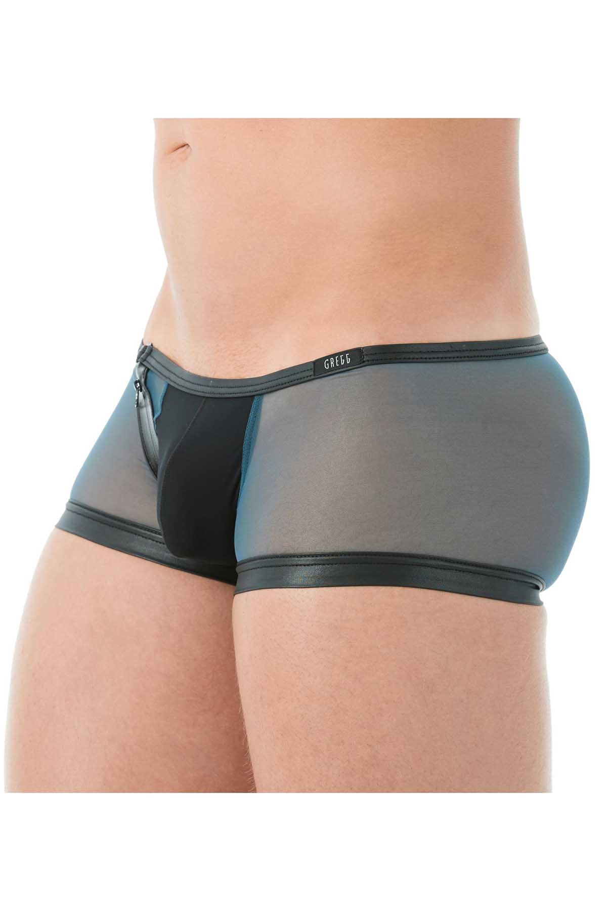Gregg Homme Blue Break-In Zipper Mesh Boxer Trunk