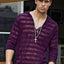P.O.V. Purple Knit V-Neck Shirt
