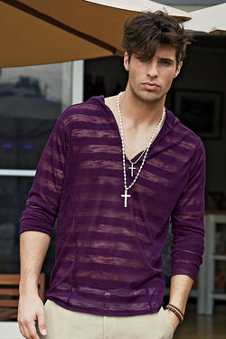 P.O.V. Purple Knit V-Neck Shirt thumbnail 1