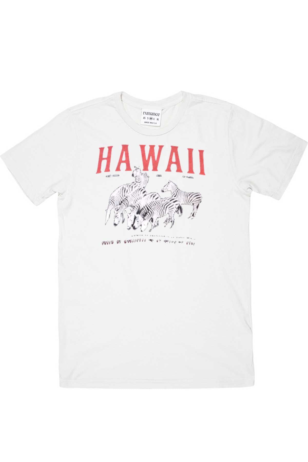 Rxmance Unisex White Hawaii Crew Tee