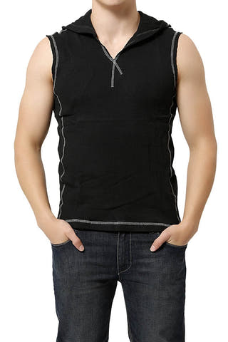 Jocko Black Sleeveless Lounge Hoodie