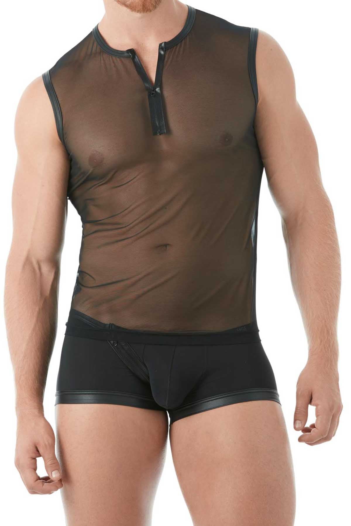 Gregg Homme Black Break-In Muscle Mesh Shirt