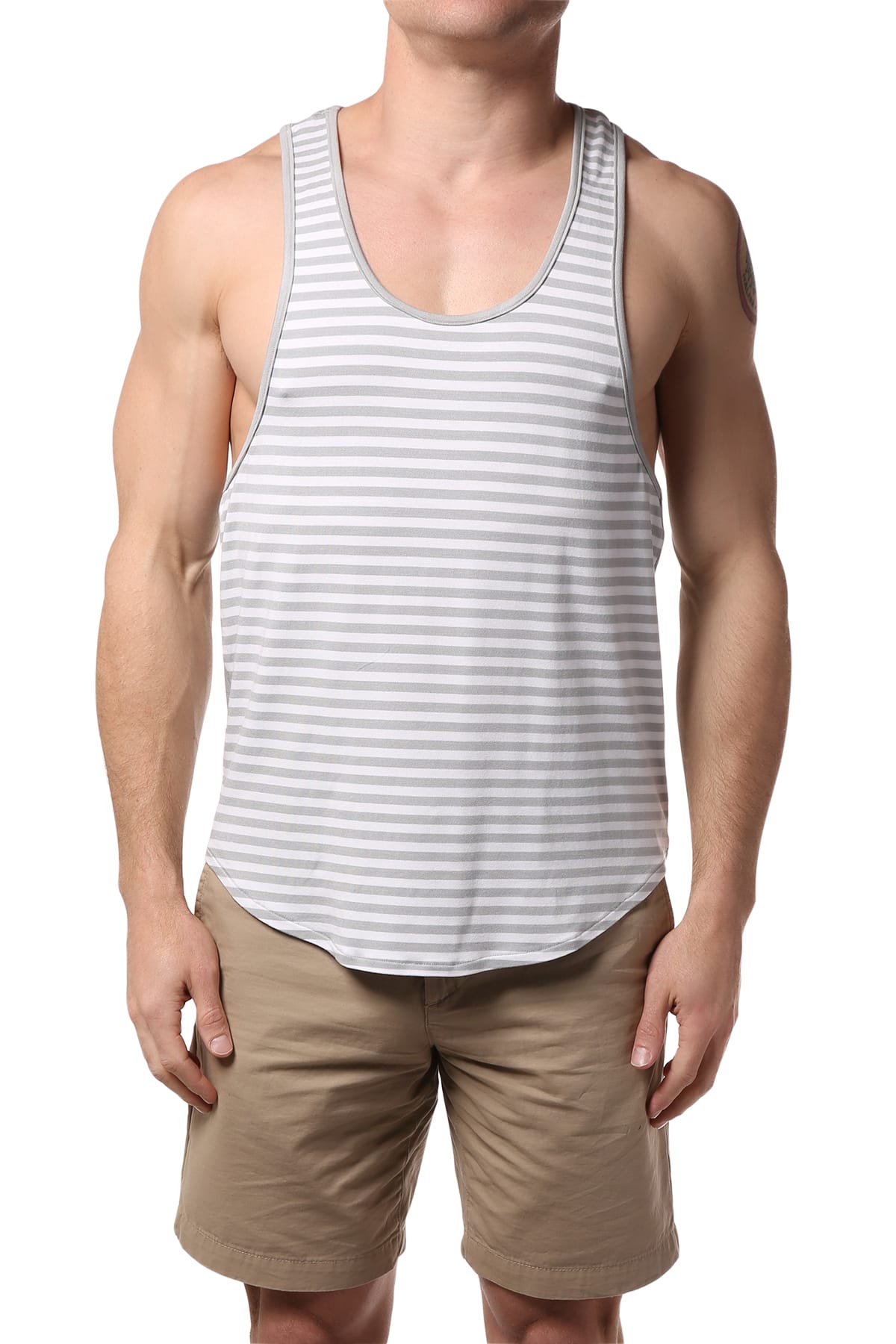 Modus Vivendi Grey Wide-Line Tank Top
