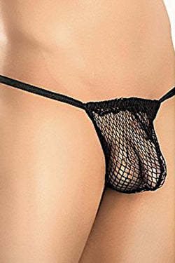 Male Power Black Fishnet Thong thumbnail 1