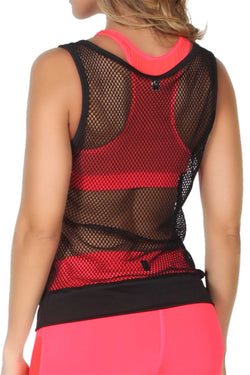 365me Black Sport Fishnet Tank thumbnail 2