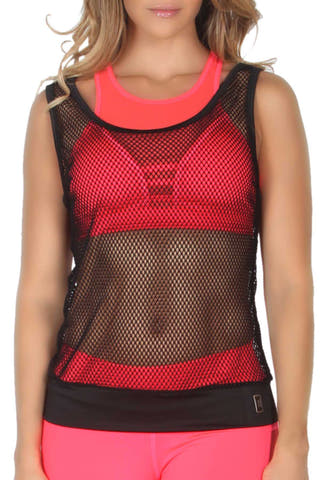 365me Black Sport Fishnet Tank