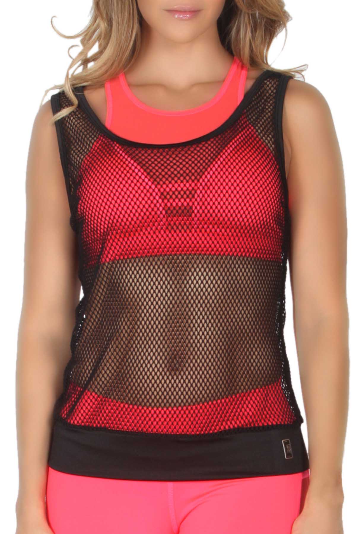 365me Black Sport Fishnet Tank