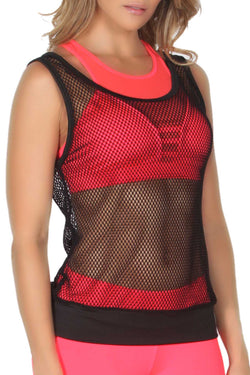 365me Black Sport Fishnet Tank thumbnail 3