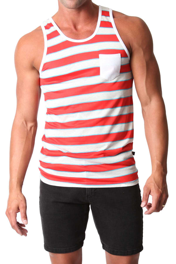 Timoteo Red & White Oceanside Tank