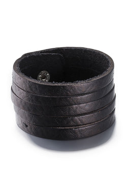 Black Leather Strap Wristband thumbnail 1