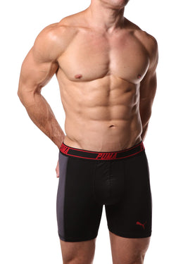 PUMA Black & Grey Solid Side Panel Boxer Brief thumbnail 2