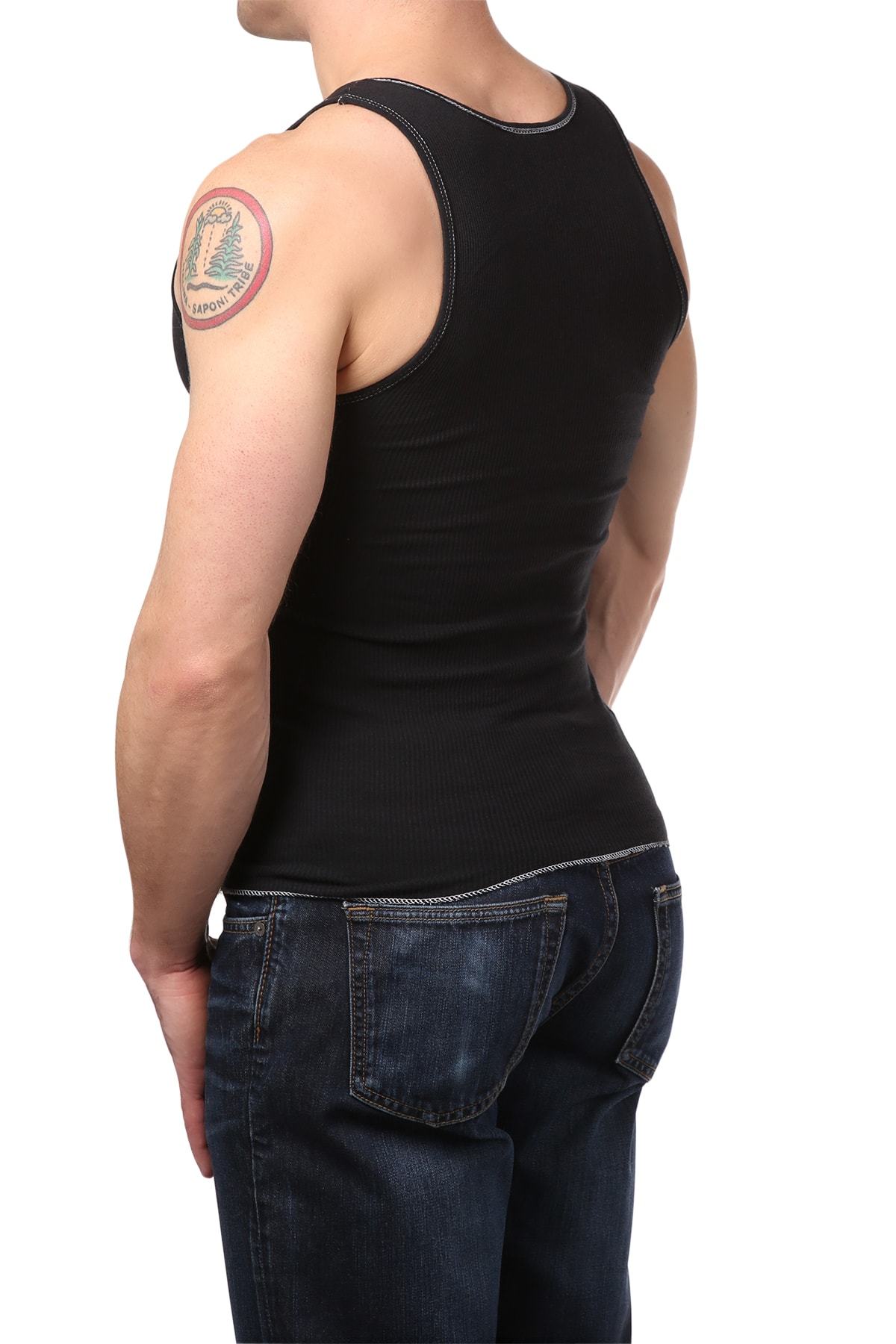 Y.M.L.A. Black Ribbed Tank