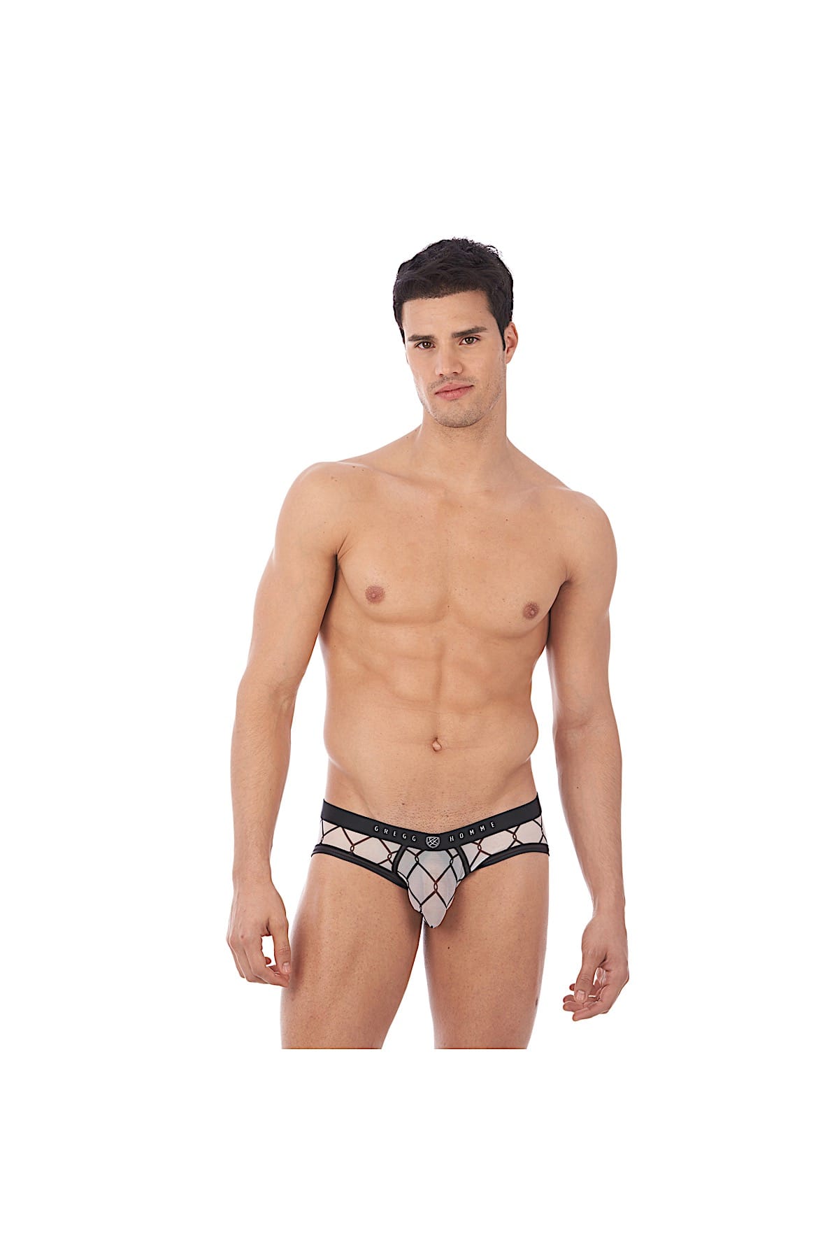 Gregg Homme White Wired Mesh C-Ring Brief