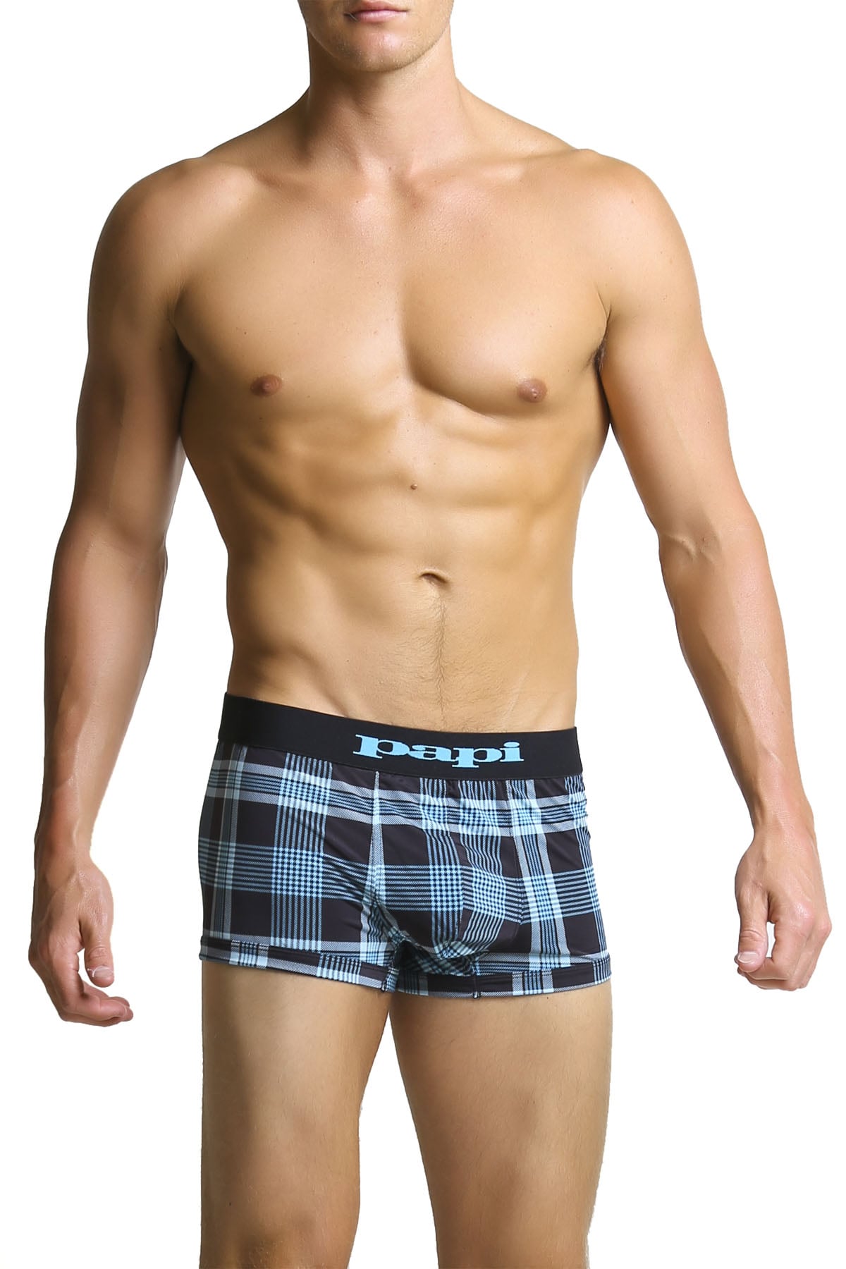 2-Pack Papi Turquoise Plaid & Black Trunks