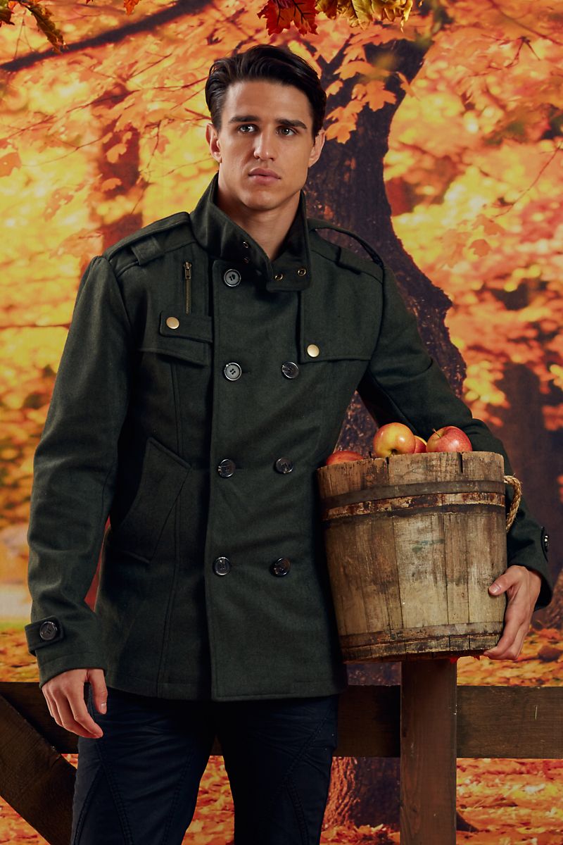 Seduka Jeans Olive Wool Peacoat