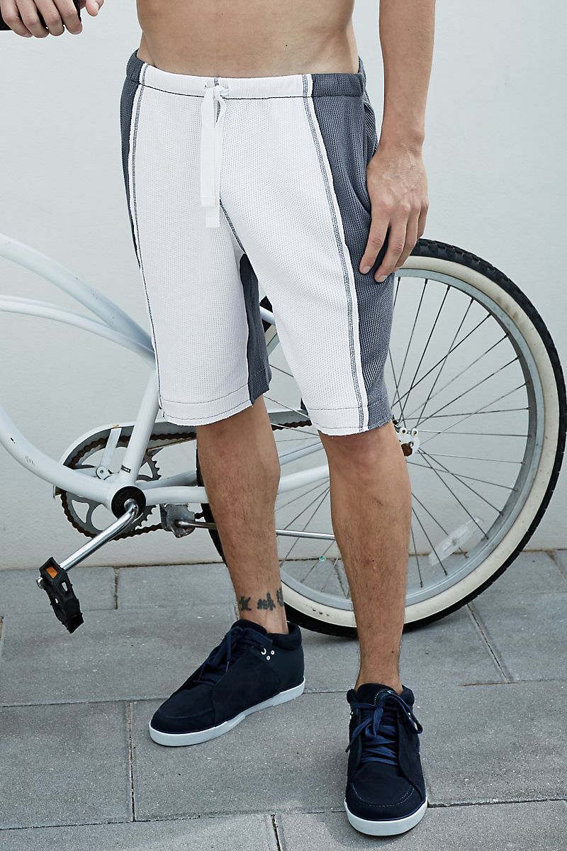 Body Tech White & Blue Pebble Short