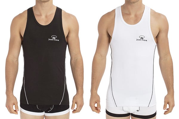 James Tudor Black & White Sport Tanks