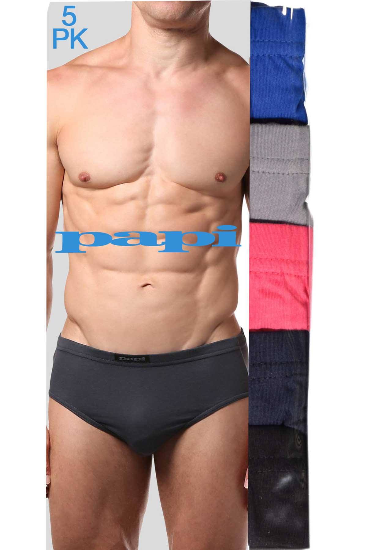 Papi Pink/Blue/Navy/Grey/Black Low-Rise Brief 5-Pack