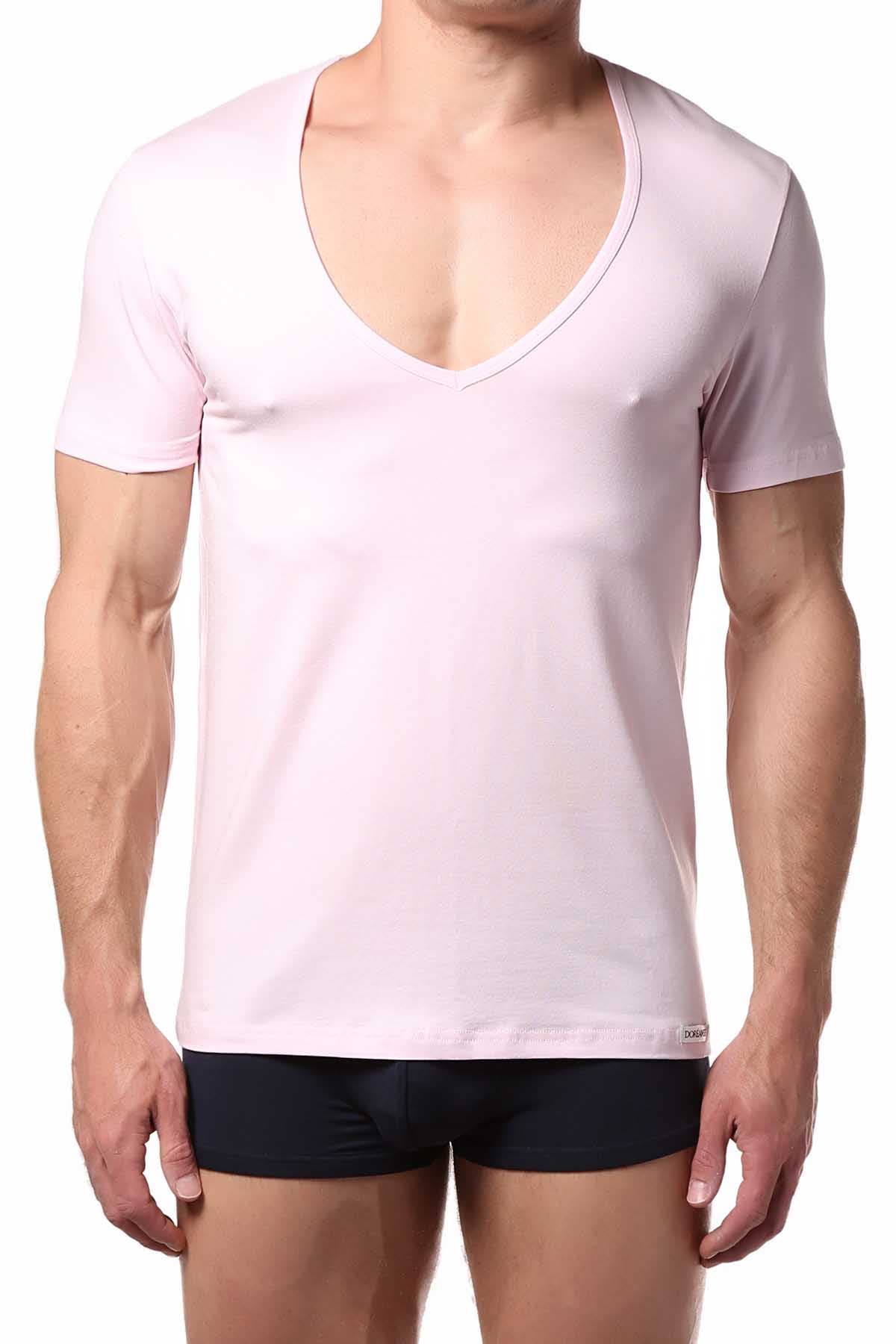Doreanse Pink Deep V-Neck Tee
