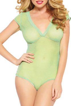 Seven 'Til Midnight Mint Open-Back Mesh Teddy thumbnail 1